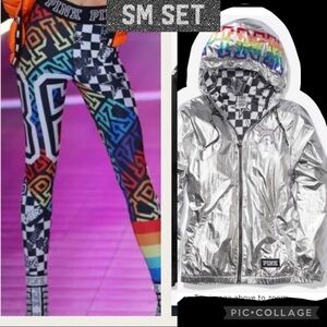 VS PINK FULL ZIP ANORAK ULTIMATE LEGGINGS SZ SM FASHION SHOW EXCLUSIVE 2017